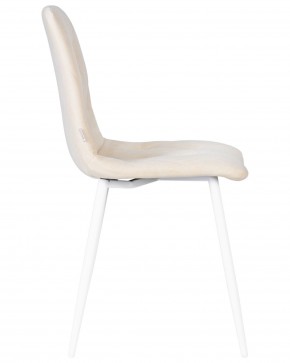Стул обеденный DOBRIN CHILLY ROMBO, Бежевый Simple 44, основание белое в Стрежевом - strezevoi.ok-mebel.com | фото 3