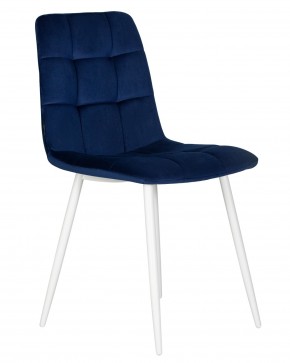 Стул обеденный DOBRIN CHILLY, Темно-синий Holland 60, основание белое в Стрежевом - strezevoi.ok-mebel.com | фото 2