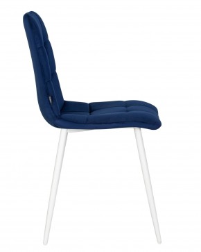 Стул обеденный DOBRIN CHILLY, Темно-синий Holland 60, основание белое в Стрежевом - strezevoi.ok-mebel.com | фото 3