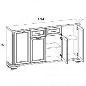 Тумба 4D1S, MONAKO, цвет Сосна винтаж/дуб анкона в Стрежевом - strezevoi.ok-mebel.com | фото 2