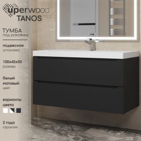 Тумба под раковину Uperwood Tanos 100 см, подвесная, черная матовая в Стрежевом - strezevoi.ok-mebel.com | фото 3