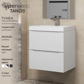 Тумба под раковину Uperwood Tanos 50 см, подвесная, белая матовая в Стрежевом - strezevoi.ok-mebel.com | фото 6
