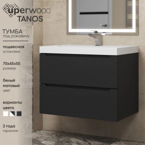Тумба под раковину Uperwood Tanos 70 см, подвесная, черная матовая в Стрежевом - strezevoi.ok-mebel.com | фото 3