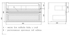 Тумба под раковину Uperwood Tanos 90 см, подвесная, белая матовая в Стрежевом - strezevoi.ok-mebel.com | фото 3