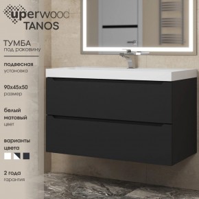 Тумба под раковину Uperwood Tanos 90 см, подвесная, черная матовая в Стрежевом - strezevoi.ok-mebel.com | фото 3
