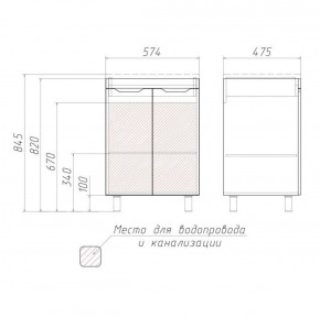 Тумба под умывальник Andrea 58 3D без ящика Домино (D37003T) в Стрежевом - strezevoi.ok-mebel.com | фото 3