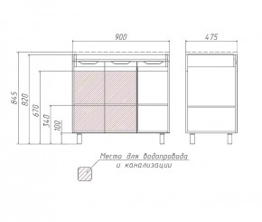 Тумба под умывальник Andrea 90 3D без ящика Домино (D37005T) в Стрежевом - strezevoi.ok-mebel.com | фото 2