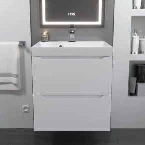 Тумба с раковиной Uperwood Tanos 50 см, подвесная, белая матовая в Стрежевом - strezevoi.ok-mebel.com | фото 10