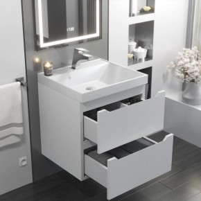 Тумба с раковиной Uperwood Tanos 50 см, подвесная, белая матовая в Стрежевом - strezevoi.ok-mebel.com | фото 11