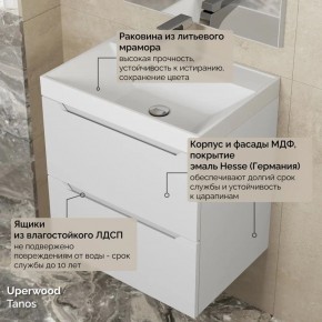Тумба с раковиной Uperwood Tanos 50 см, подвесная, белая матовая в Стрежевом - strezevoi.ok-mebel.com | фото 6