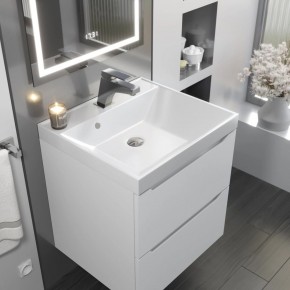 Тумба с раковиной Uperwood Tanos 50 см, подвесная, белая матовая в Стрежевом - strezevoi.ok-mebel.com | фото 9