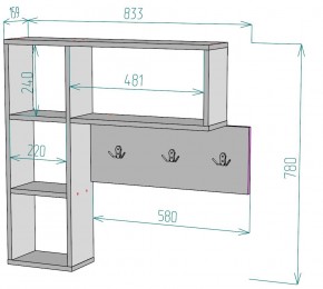 Вешалка настенная для одежды V28 в Стрежевом - strezevoi.ok-mebel.com | фото 2