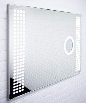 Зеркало Cosmo 100 alum (линза) с подсветкой Sansa (SCL1026Z) в Стрежевом - strezevoi.ok-mebel.com | фото 3