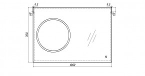 Зеркало Eclipse 100 black с подсветкой Sansa (SE1032Z) в Стрежевом - strezevoi.ok-mebel.com | фото 7