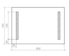 Зеркало Good Light 2-100 с подсветкой Домино (GL7016Z) в Стрежевом - strezevoi.ok-mebel.com | фото 3